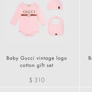 Authentic Baby Gucci logo vantage cotton gift set used like new